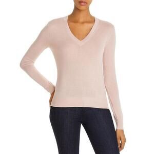 Theory Regal Wool Blend V-Neck Sweater Pale Amarillis L